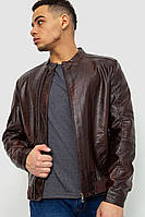 Куртка чоловіча демісезонна екошкіра, колір коричневий, 243R1978