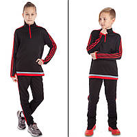 Костюм спортивний дитячий LIDONG LD-2001T розмір 32, зріст 145-155 колір чорний-червоний pm