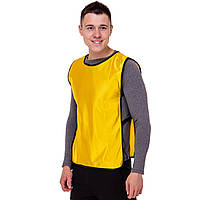 Манишка для футбола мужская с резинкой Zelart CO-4000 цвет желтый pm