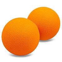Мяч кинезиологический двойной Duoball Zelart FI-8234 цвет оранжевый pm