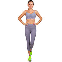Костюм спортивный женский для фитнеса и тренировок лосины и топ V&X WX1168-CK1159 размер M цвет серый ar