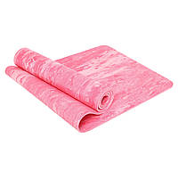 Килимок для фітнесу та йоги Zelart FI-4936 колір рожевий