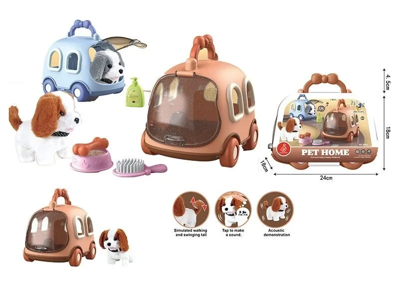 Іграшка цуценя в перенесенні PET HOME (з аксесуарами, 2 види) 6802