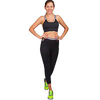 Костюм спортивный женский для фитнеса и тренировок лосины и топ V&X SP147-CK1031 размер L цвет черный ar
