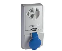 Unika interlocked socket - 16 A - 3P + E - 200...250 V AC - IP44 - panel