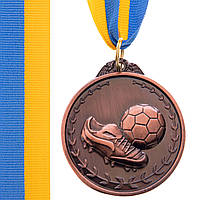 Медаль спортивная с лентой Zelart Футбол C-7011 цвет бронзовый pm