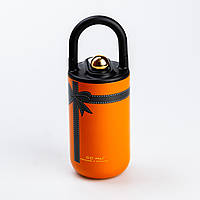 Термокружка с ручкой 400 мл металлическая Оранжевая Lodgi