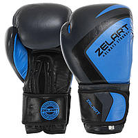 Перчатки боксерские кожаные Zelart CONTENDER 2.0 VL-8202 размер 14 унции цвет серый-голубой ar