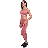 Костюм спортивний жіночий для фітнесу та тренувань лосини та топ V&X SP129-CK8000 розмір S колір рожевий pm