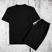 Спортивный костюм мужской летний комплект Футболка + Шорты оверсайз черный