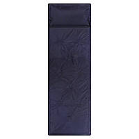 Самонадувающийся коврик с подушкой туристический Zelart TY-0559 цвет темно-синий pm