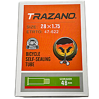 Trazano камера 28х1.75 47-622 Schrader (AV) 48мм с антипрокольной жидкостью(27281)