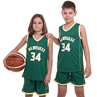 Форма баскетбольная детская NB-Sport NBA MILWAUKEE 34 BA-0971 размер s pm