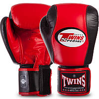Перчатки боксерские кожаные TWINS BGVL7 размер 16 унции цвет красный-черный ar