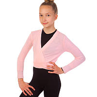 Кофта розігрівальна для гімнастики та танців Zelart CO-9031 розмір l, зріст 134-154 колір рожевий pm