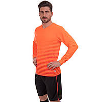 Форма футбольная с длинным рукавом Zelart CO-1908-1 размер L цвет оранжевый-черный ar