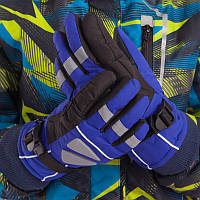 Перчатки горнолыжные теплые детские Zelart C-0533 размер m-l цвет черный-синий pm