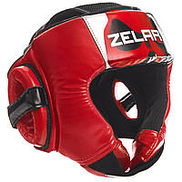 Шлем боксерский открытый ZELART BO-1316 размер M цвет черный-красный ar