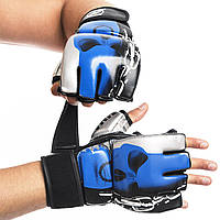 Перчатки для смешанных единоборств MMA Zelart BO-1319 размер XL цвет черный-синий ar