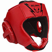Шлем боксерский открытый ZELART BO-1371 размер XL цвет красный-черный ar