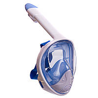 Маска для снорклинга с дыханием через нос Zelart YSE размер l-xl цвет белый-синий pm