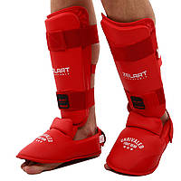 Захист гомілки та стопи для карате Zelart BO-7249 розмір S колір червоний pm