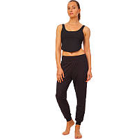 Костюм спортивний жіночий для йоги штани та кроп-топ V&X SP131-CK7900 розмір S колір чорний ar