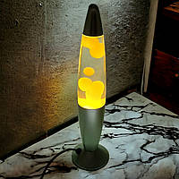 Декоративный светильник на стол для спальни с жидкостью внутри Лава Лампа 42х10х10 см желтый цвет