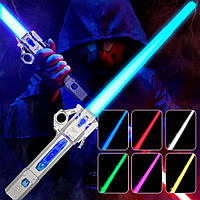 Световой меч RGB телескопический Type-C Серебристый Хіт продажу!
