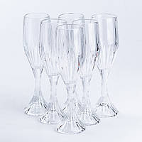 Набор бокалов для шампанского 6 шт стеклянный бокал из толстого стекла фужер для шампанского Lodgi
