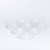 Салатницы порционные набор 6 штук стеклянные круглые прозрачные Lodgi