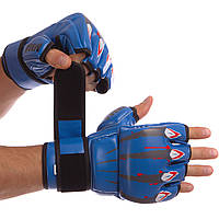 Перчатки для смешанных единоборств MMA Zelart BO-1394 размер S цвет синий pm