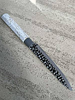 Кухонный нож поварской сантоку из нержавеющей стали с белой ручкой 24.5 см