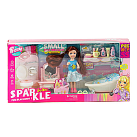 Игровой набор Кукла с мебелью Ванная Sparkle 13 см