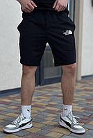 Черные шорты The North Face спортивные мужские на лето , Трикотажные шорты TNF черного цвета на шнуровке