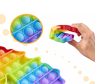 Сенсорна антистрес іграшка Pop it Поп іт Пухирка Єдиноріг 15*17 см Різнокольоровий (KG-11542), фото 2