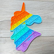 Сенсорна антистрес іграшка Pop it Поп іт Пухирка Єдиноріг 15*17 см Різнокольоровий (KG-11542), фото 4