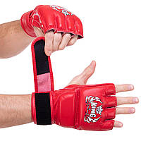 Перчатки для смешанных единоборств MMA кожаные TOP KING Super TKGGS размер S цвет красный ar