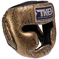 Шлем боксерский с полной защитой кожаный TOP KING Super Snake TKHGSS-02 размер S цвет черный-золотой ar