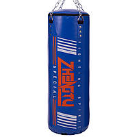 Мешок боксерский Цилиндр с кольцом и цепью ZHENGTU Zelart BO-2336-80 цвет синий pm
