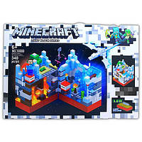 Конструктор Minecraft Замерзшая Шахта с LED подсветкой 340 деталей Синий 7848 PS