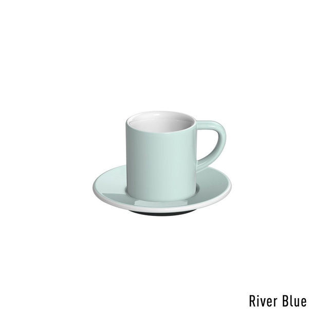 Чашка і блюдце під еспресо Loveramics Bond River Blue (80 мл)