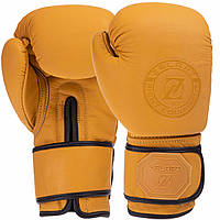 Перчатки боксерские кожаные Zelart VL-3074 размер 12 унции цвет желтый ar