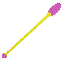 Булава для художественной гимнастики Zelart C-6175 цвет желтый-розовый ar