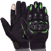 Мотоперчатки Zelart PM-12 размер L цвет черный-зеленый ar