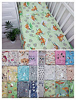 Детское постельное сменное белье в кроватку / в манеж 3в1: наволочка, пододеяльник, простынь