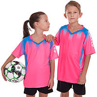 Форма футбольна дитяча Zelart D8831B розмір 2xs колір рожевий-чорний pm