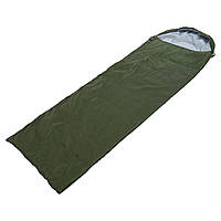 Спальный мешок одеяло с капюшоном Zelart SY-7372 цвет оливковый ar