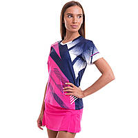 Комплект одежды для тенниса женский футболка и юбка Lingo LD-1835B размер S цвет темно-синий-розовый pm