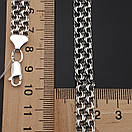 Чоловічий срібний браслет подвійний бісмарк широкий. Браслет на руку срібло 925. Ширина 9 мм. Довжина 23,5 см, фото 5